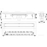 Водоотводящий желоб ALCAPLAST APZ1006S-950 PROFESSIONAL с порогами для цельной решетки, вертикальный слив